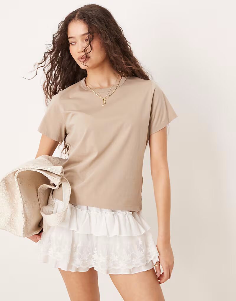 Укороченная футболка Abercrombie & Fitch бежевого цвета
Укороченная футболка Abercrombie & Fitch бежевого цвета