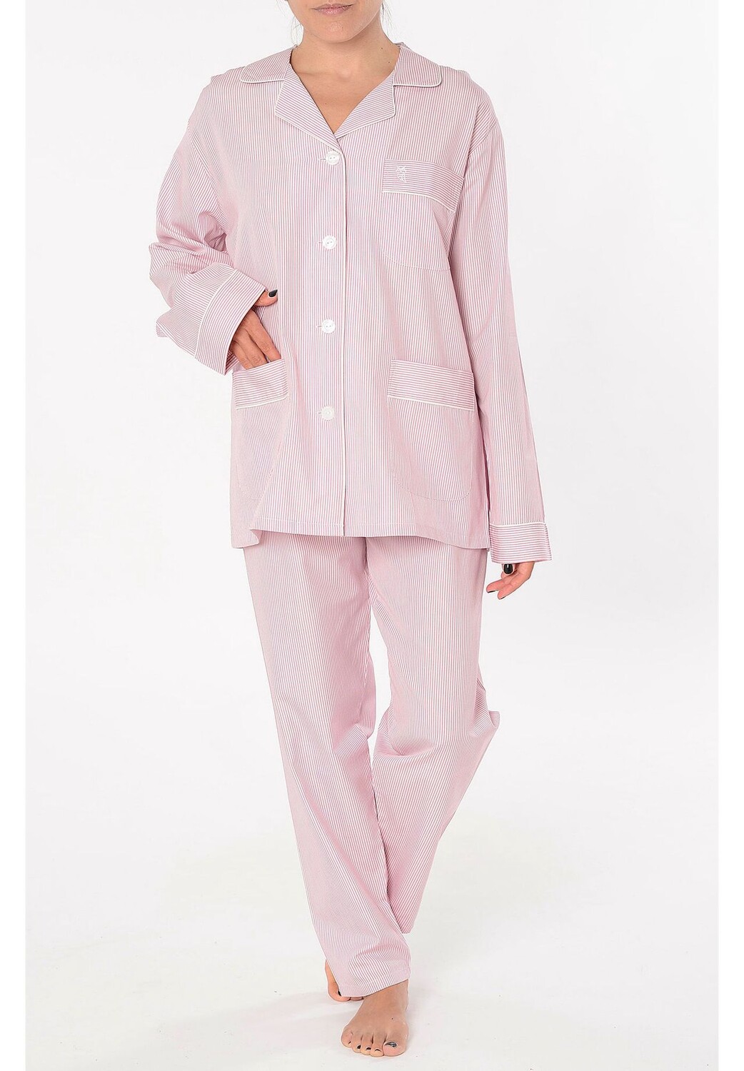 Женская пижама из поплина с длинным воротником с лацканами в полоску розовая El Búho NOCTURNO, розовый
Женская пижама из поплина с длинным воротником с лацканами в полоску розовая El Búho NOCTURNO, розовый