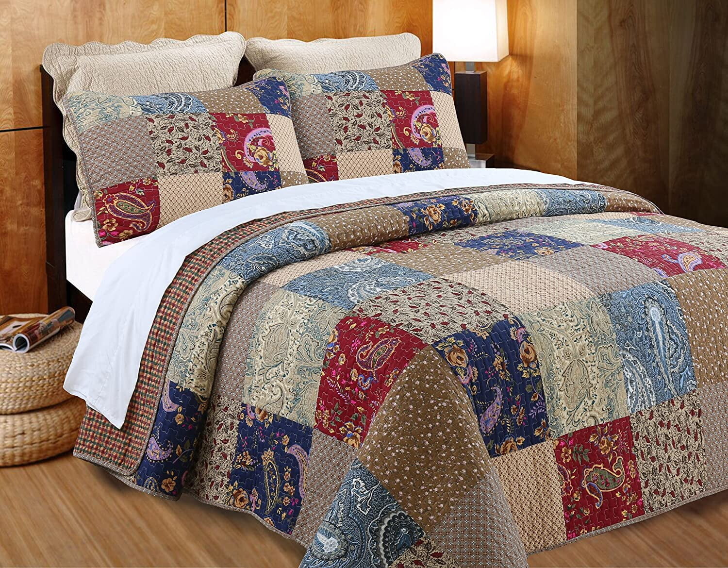 Комплект из двустороннего лоскутного покрывала и 2 наволочек Cozy Line Home Fashions, разноцветный
Комплект из двустороннего лоскутного покрывала и 2 наволочек Cozy Line Home Fashions, разноцветный