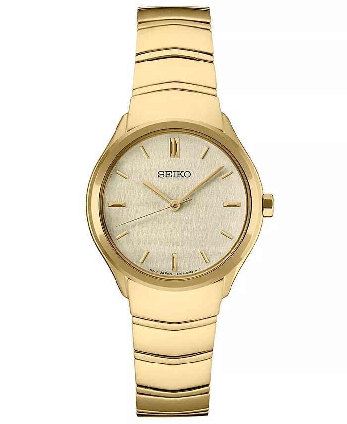 Женские часы Essentials с золотистым браслетом из нержавеющей стали, 30 мм Seiko
Женские часы Essentials с золотистым браслетом из нержавеющей стали, 30 мм Seiko