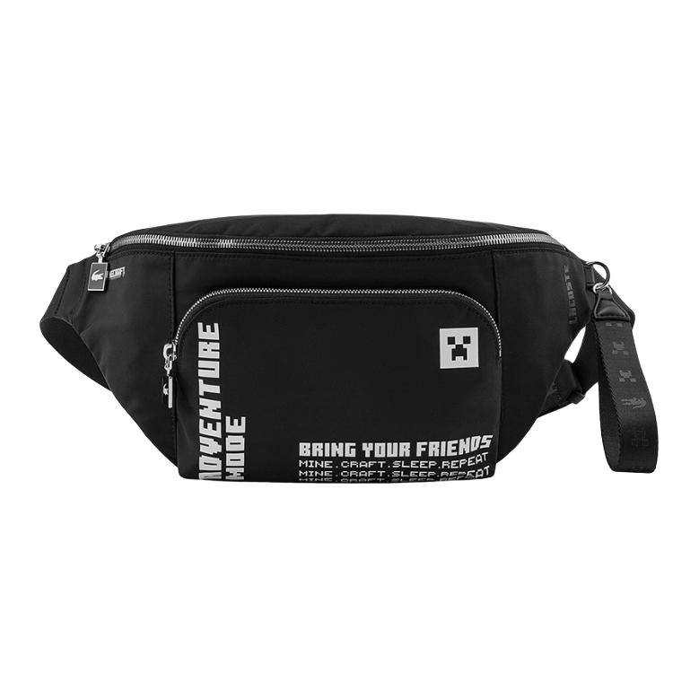 LACOSTE Полиамидная женская наплечная сумка через плечо на одно плечо черная, Black