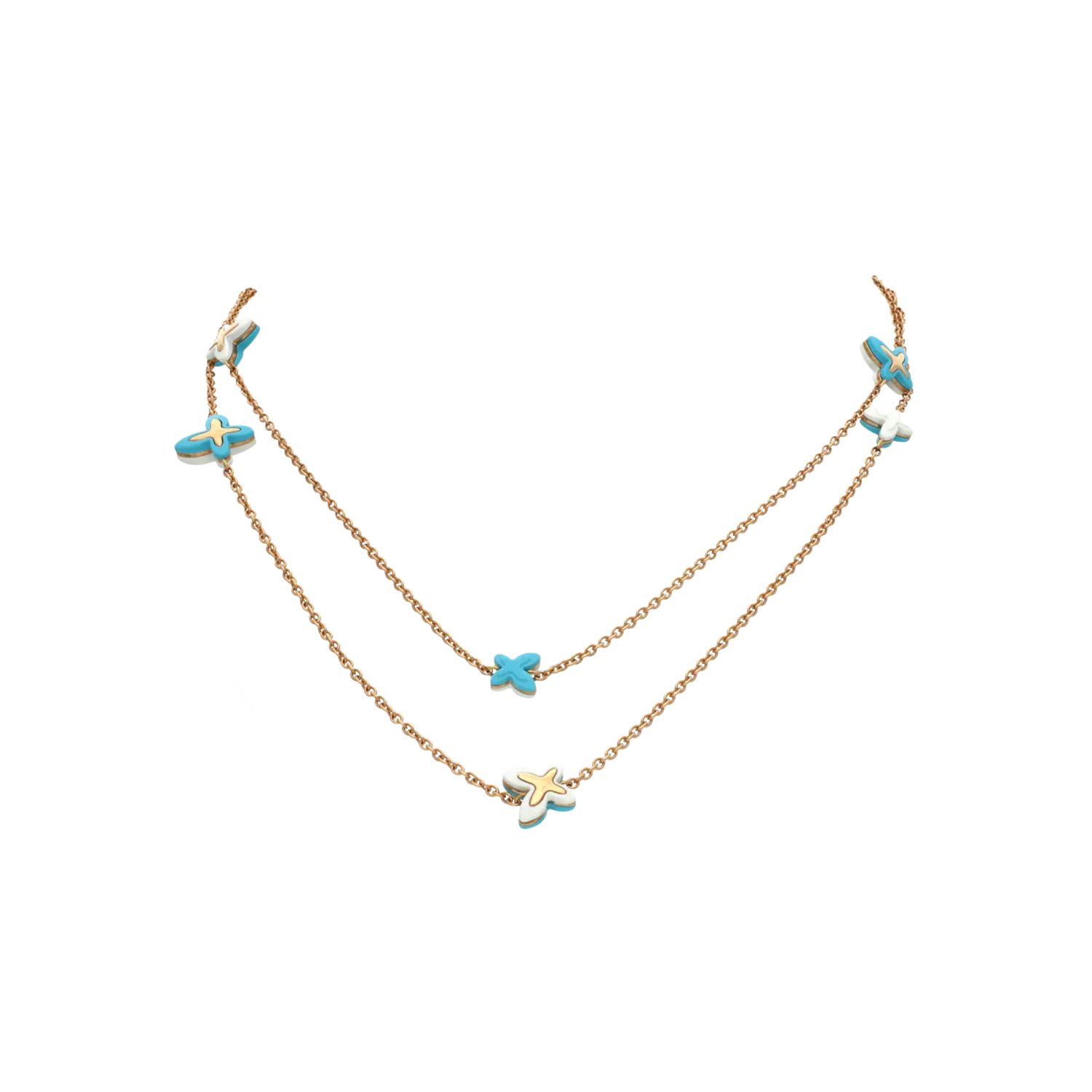 Колье freevola из розового золота с бирюзовыми бабочками и коголонгом Mimi
Колье freevola из розового золота с бирюзовыми бабочками и коголонгом Mimi