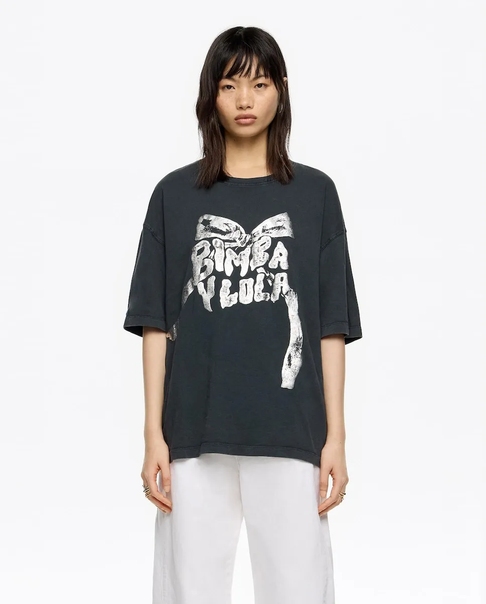 Женская футболка с логотипом в виде банта Bimba Y Lola, черный
Женская футболка с логотипом в виде банта Bimba Y Lola, черный