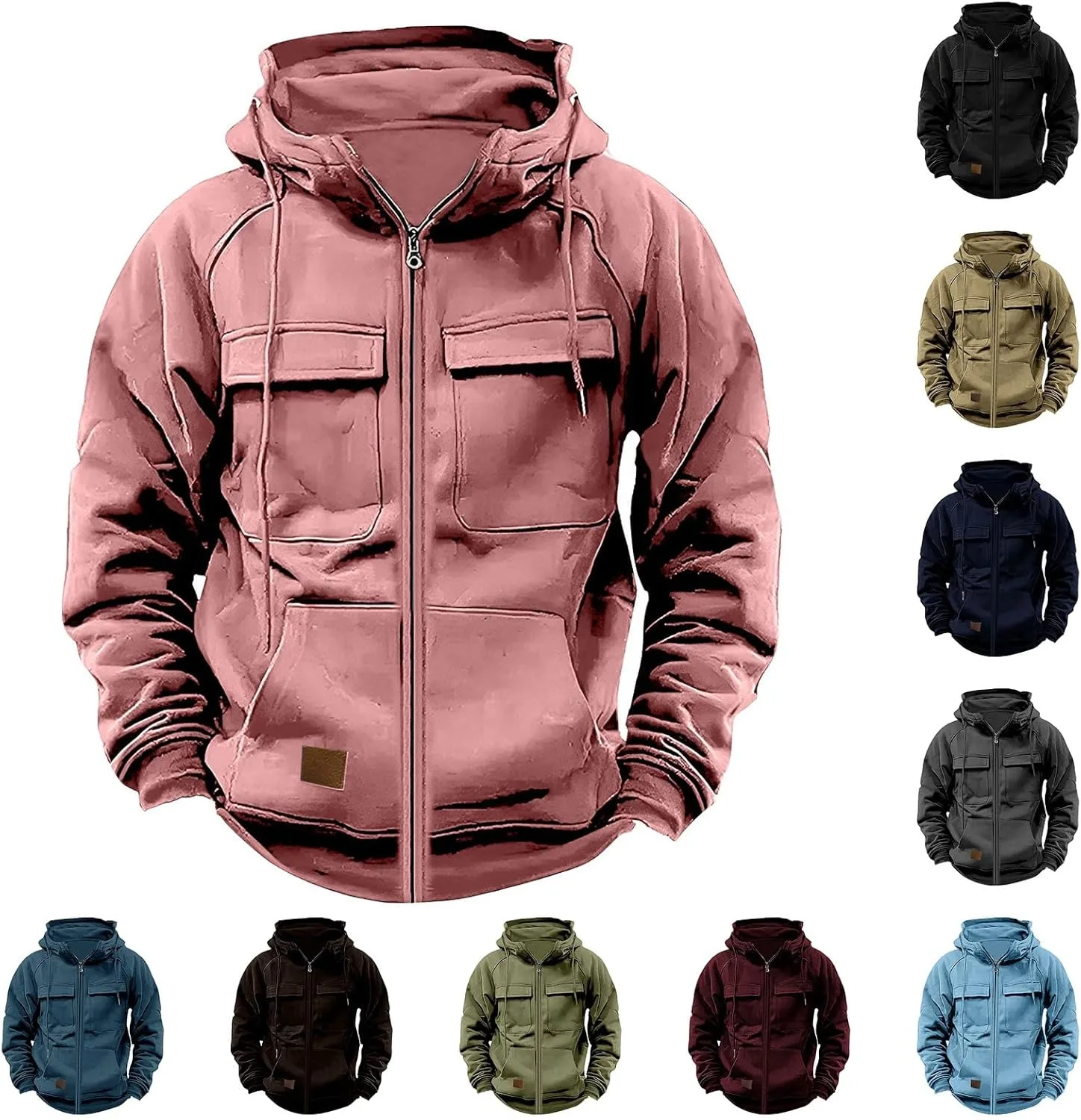 Толстовка с капюшоном Cargo для мужчин, Full Zip, тактическая
Толстовка с капюшоном Cargo для мужчин, Full Zip, тактическая