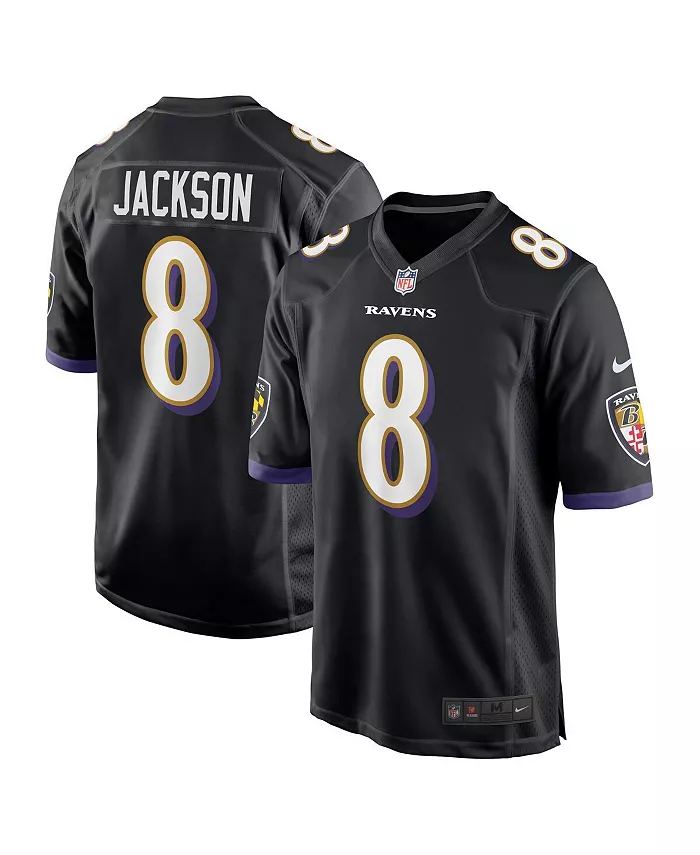 Мужская игровая футболка Lamar Jackson черного цвета Baltimore Ravens (альтернативная версия) Nike
Мужская игровая футболка Lamar Jackson черного цвета Baltimore Ravens (альтернативная версия) Nike