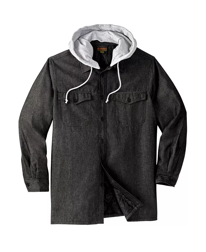 Высокая рубашка-куртка с капюшоном на молнии от KingSize Boulder Creek, синий
Высокая рубашка-куртка с капюшоном на молнии от KingSize Boulder Creek, синий