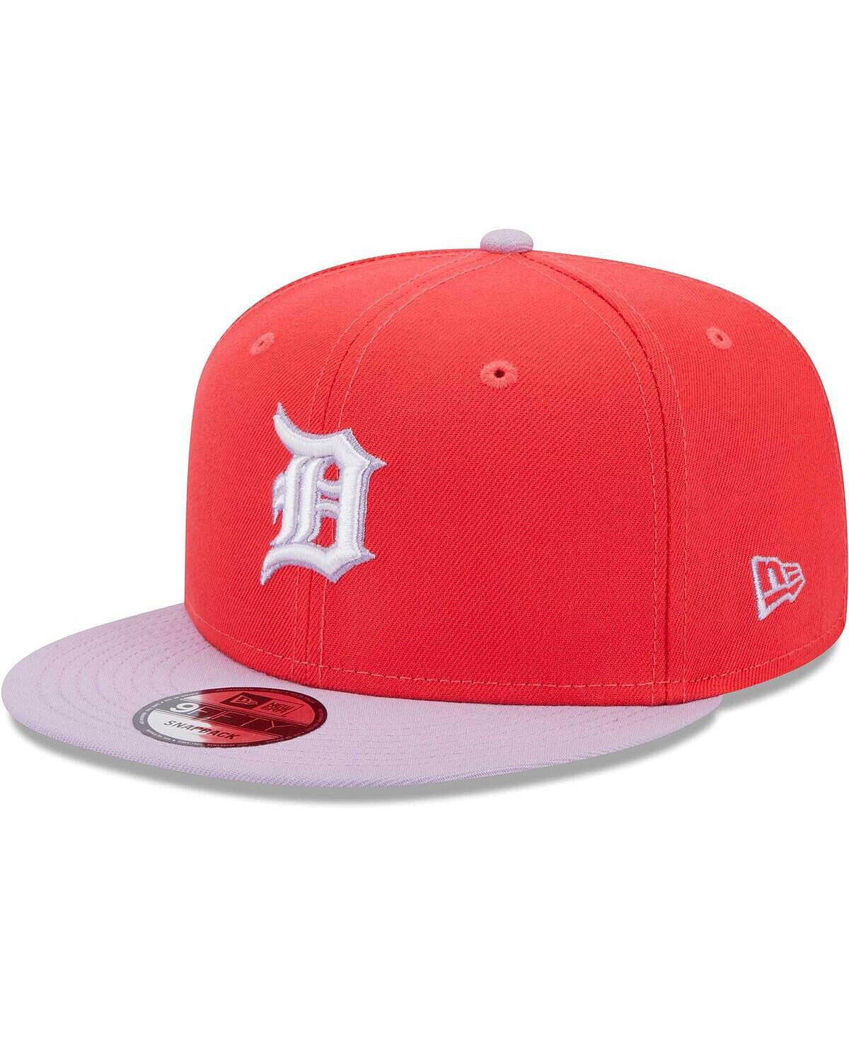 Мужская красно-фиолетовая базовая двухцветная кепка Detroit Tigers Spring 9FIFTY Snapback New Era