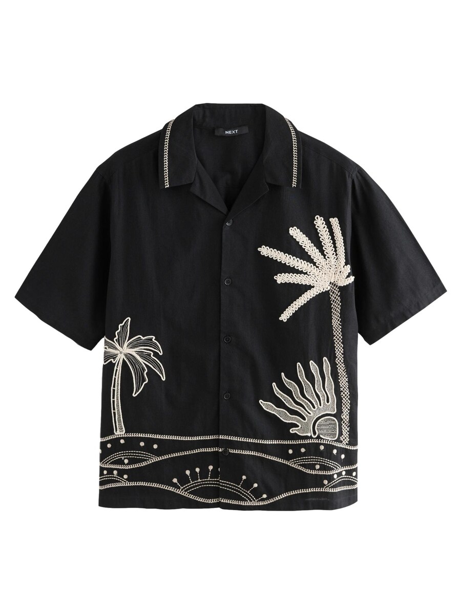 Рубашка обычного кроя на пуговицах Next, черный
Рубашка обычного кроя на пуговицах Next, черный