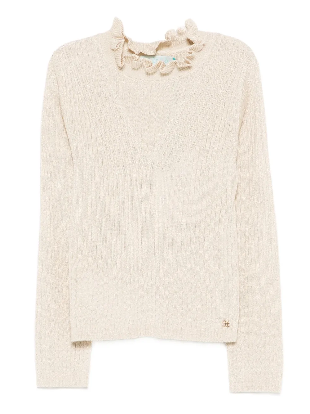 Джемпер в рубчик с оборками Abel & Lula, нейтральный
Джемпер в рубчик с оборками Abel & Lula, нейтральный