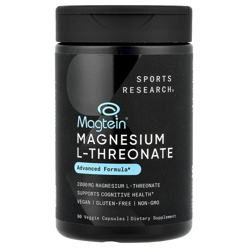 Sports Research, Magtein, L-треонат магния, 2000 мг, 90 растительных капсул (666 мг на капсулу)
Sports Research, Magtein, L-треонат магния, 2000 мг, 90 растительных капсул (666 мг на капсулу)