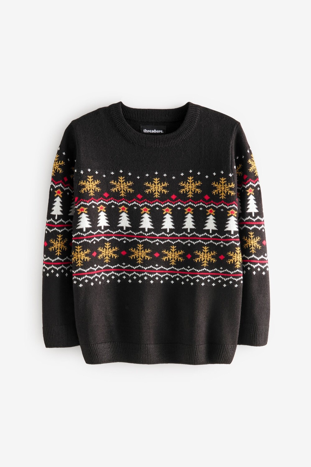 Рождественский джемпер с круглым вырезом Threadboys, черный
Рождественский джемпер с круглым вырезом Threadboys, черный