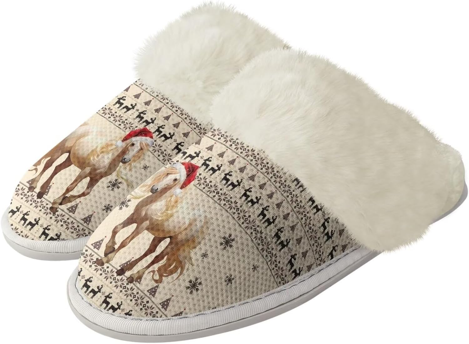 Домашние тапочки Srengjodk Slip-On, фланелевые тапочки с меховой отделкой для женщин и мужчин, его и ее тапочки, размеры 36-47, Chic Xmas Horse Print
Домашние тапочки Srengjodk Slip-On, фланелевые тапочки с меховой отделкой для женщин и мужчин, его и ее тапочки, размеры 36-47, Chic Xmas Horse Print