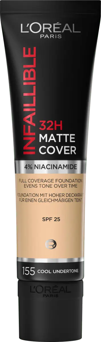 Тональный крем Infaillible 32H Matte Cover 155 Naturel Rose/Натуральная роза 30 мл L'Oreal
Тональный крем Infaillible 32H Matte Cover 155 Naturel Rose/Натуральная роза 30 мл L'Oreal