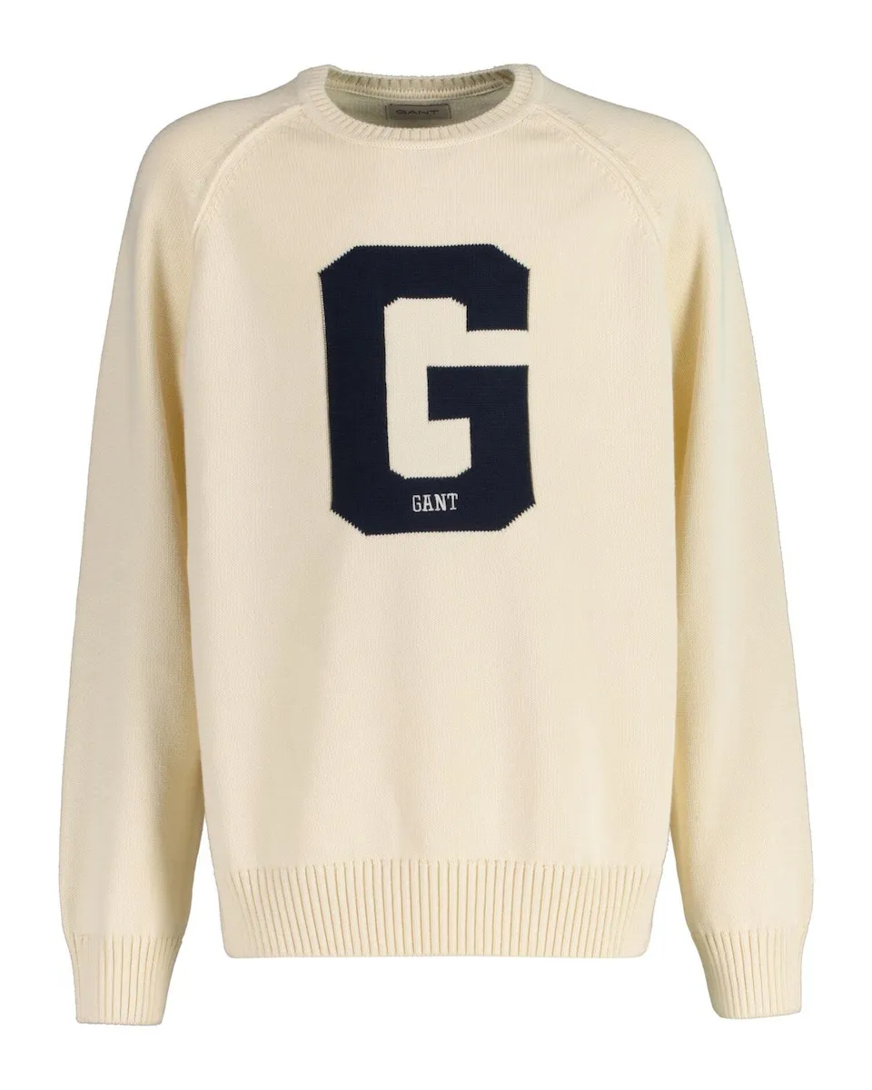 Джемпер с круглым вырезом и передним рисунком Gant, бежевый
Джемпер с круглым вырезом и передним рисунком Gant, бежевый