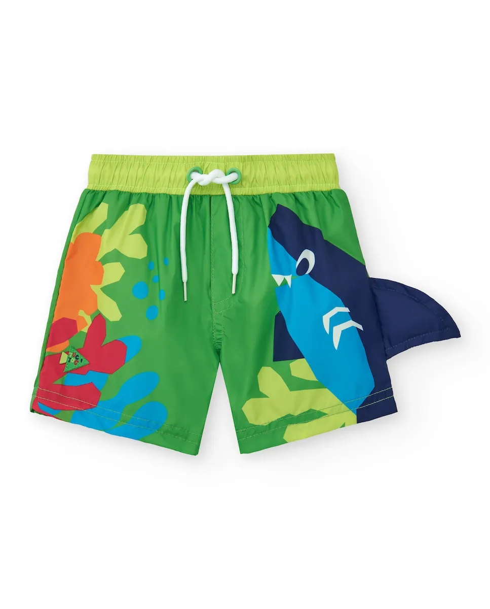 Детский купальный костюм зеленый с акулой и плавником Tuc Tuc 
Детский купальный костюм зеленый с акулой и плавником Tuc Tuc