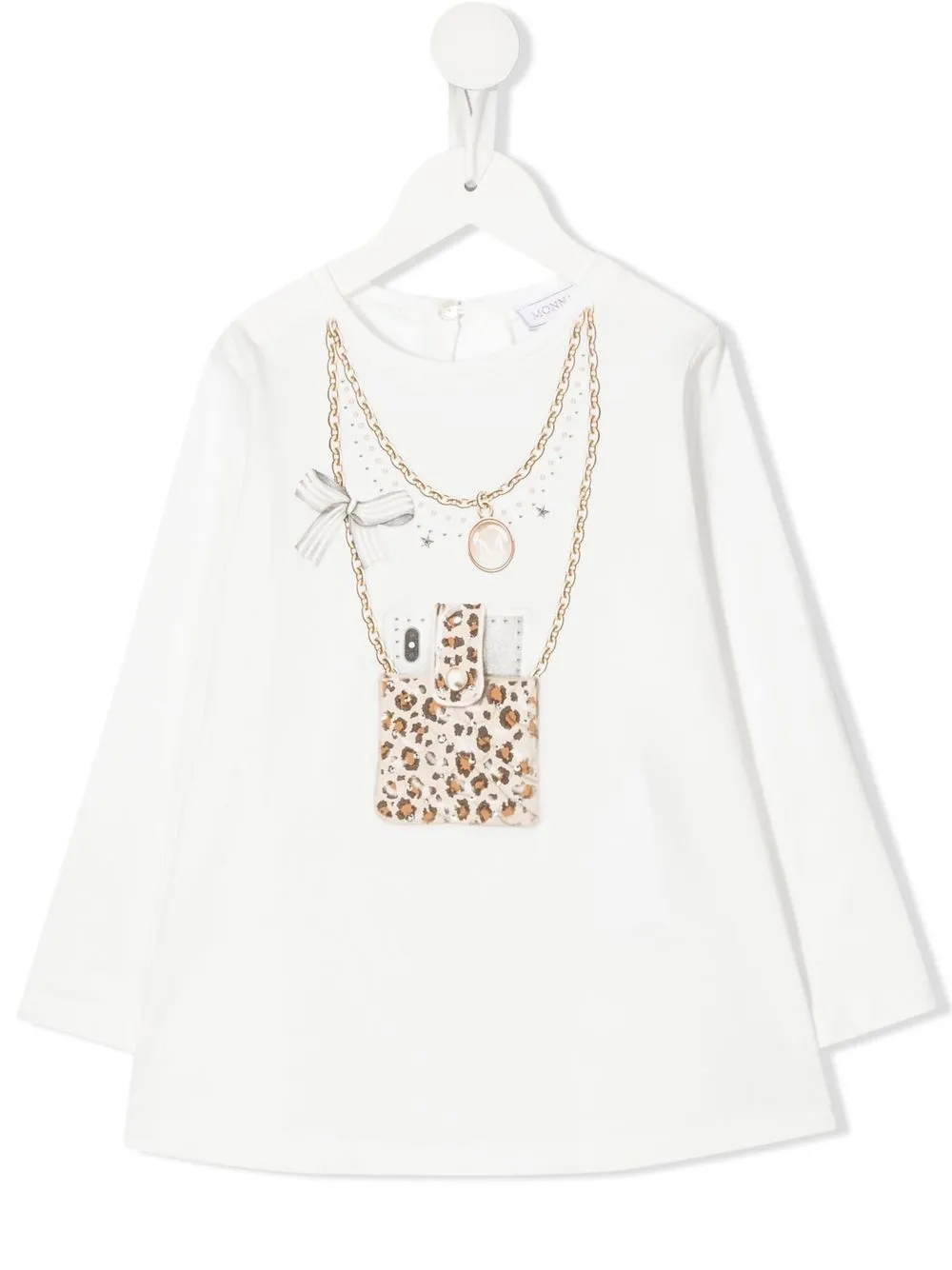 Футболка с графичным принтом Monnalisa, белый 
Футболка с графичным принтом Monnalisa, белый