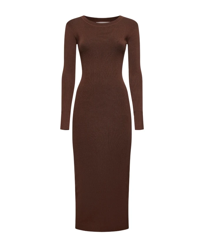 Платье-Макси в рубчик от Szabo Silvian Heach, коричневый
Платье-Макси в рубчик от Szabo Silvian Heach, коричневый