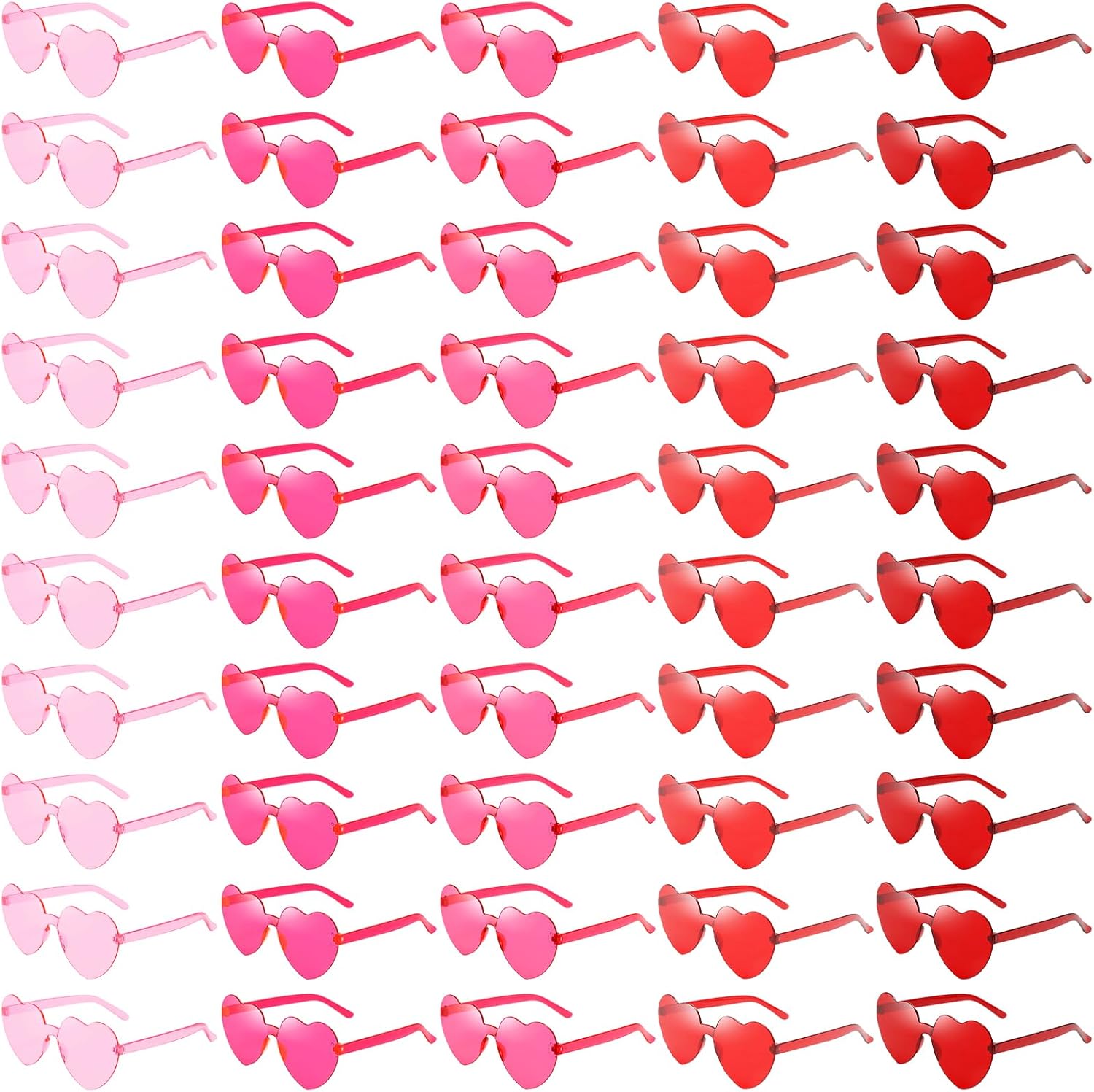 Оптовая продажа: 50 пар солнцезащитных очков без оправы в форме сердца, забавные красочные очки для вечеринок в форме сердца для женщин и мужчин Geopty, Pink Red Gradient
Оптовая продажа: 50 пар солнцезащитных очков без оправы в форме сердца, забавные красочные очки для вечеринок в форме сердца для женщин и мужчин Geopty, Pink Red Gradient