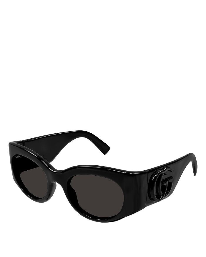 Одноцветные овальные солнцезащитные очки Gucci Marmont, 53 мм, черный 
Одноцветные овальные солнцезащитные очки Gucci Marmont, 53 мм, черный