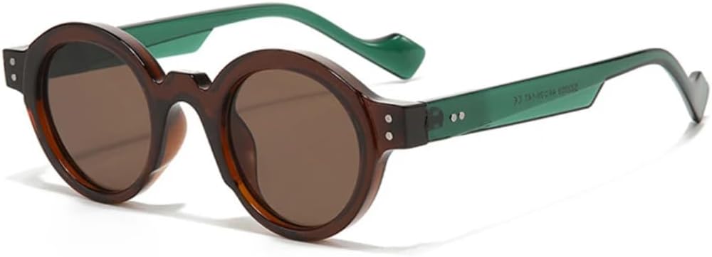 Круглые солнцезащитные очки для мужчин в стиле панк, двухцветные, с защитой от УФ-излучения UV400, ретро, с заклепками, модные женские очки с прозрачными линзами в оправе UATXTAU, Brown Green Brown
Круглые солнцезащитные очки для мужчин в стиле панк, двухцветные, с защитой от УФ-излучения UV400, ретро, с заклепками, модные женские очки с прозрачными линзами в оправе UATXTAU, Brown Green Brown