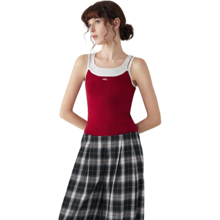 ELLE Топ-майка женская красная U-образный вырез умеренно прямой крой
ELLE Топ-майка женская красная U-образный вырез умеренно прямой крой