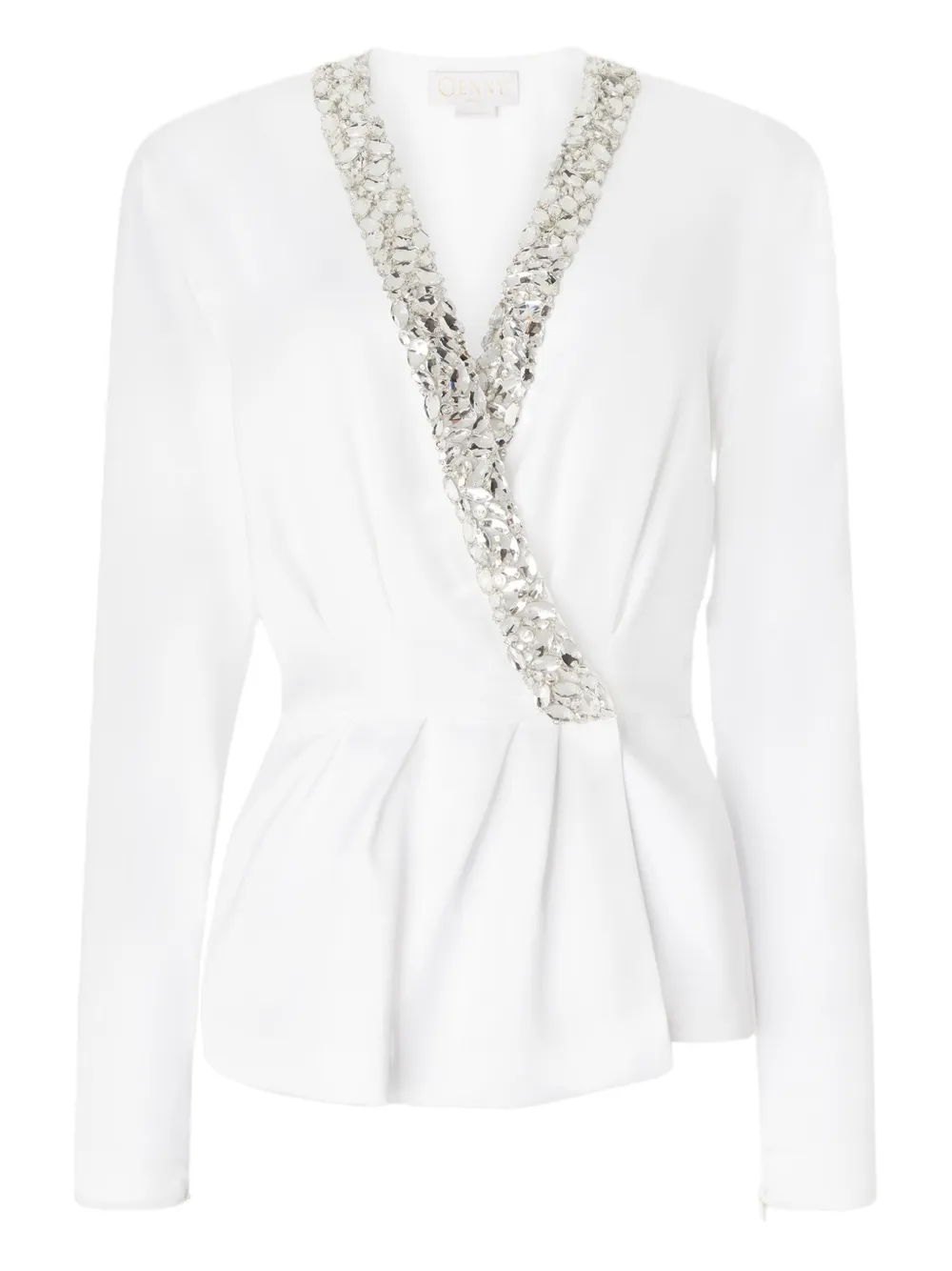 Блузка-халат, украшенная кристаллами Genny, белый
Блузка-халат, украшенная кристаллами Genny, белый