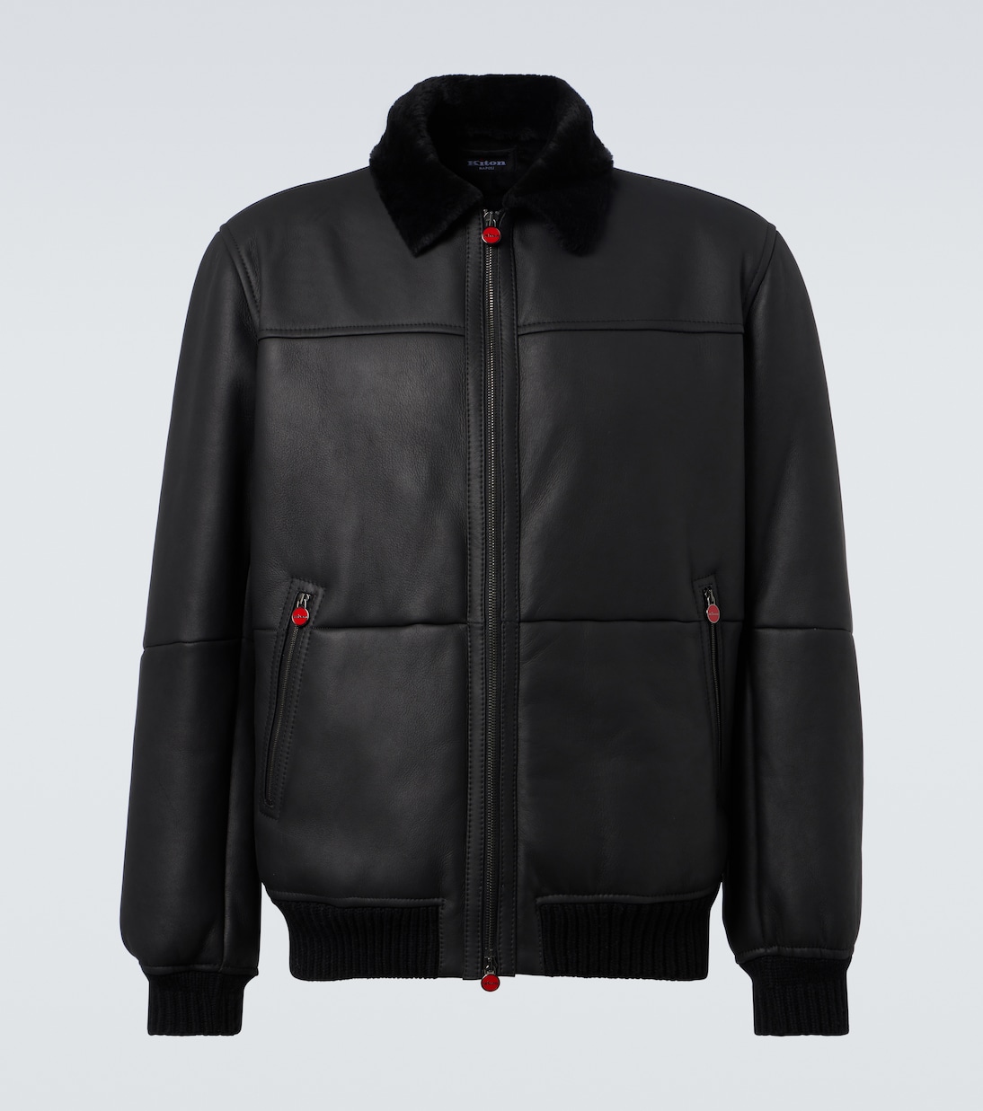 Куртка-бомбер из овчины Kiton, черный 
Куртка-бомбер из овчины Kiton, черный