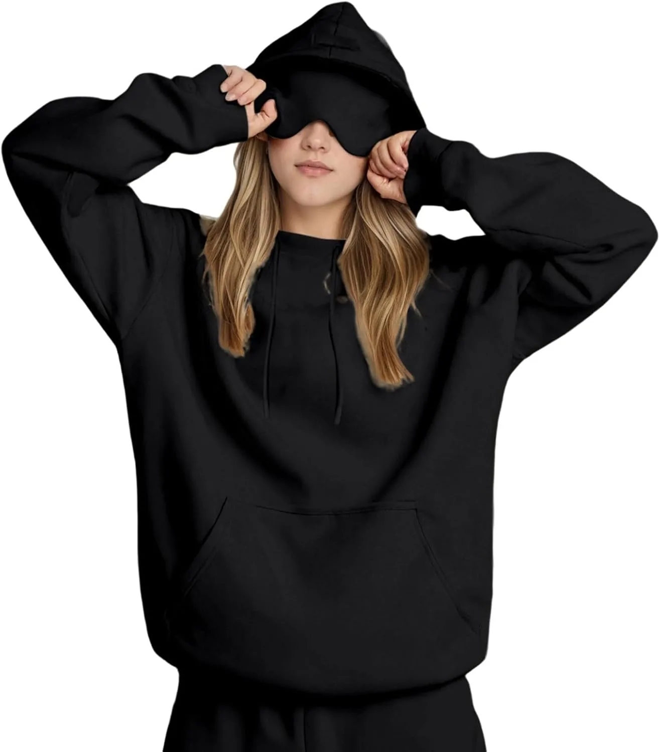 Толстовка с капюшоном и маской для сна Unisex, с карманом, для путешествий
Толстовка с капюшоном и маской для сна Unisex, с карманом, для путешествий
