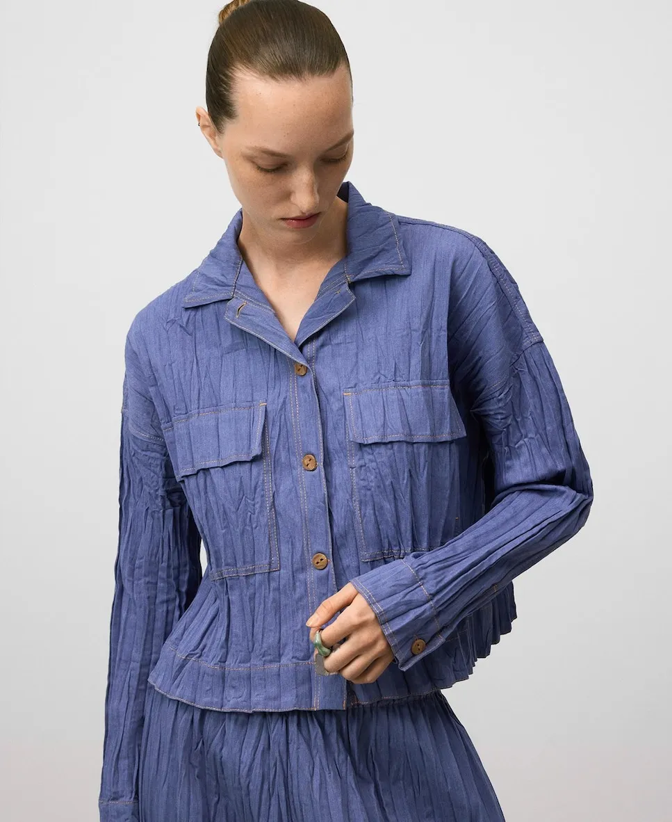 Женская рубашка из ткани кранкл с длинным рукавом Adolfo Dominguez, синий
Женская рубашка из ткани кранкл с длинным рукавом Adolfo Dominguez, синий