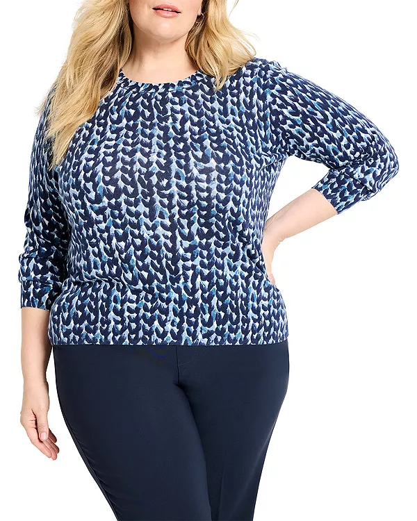 Вязаный свитер с круглым вырезом Nic+Zoe Plus, синий
Вязаный свитер с круглым вырезом Nic+Zoe Plus, синий