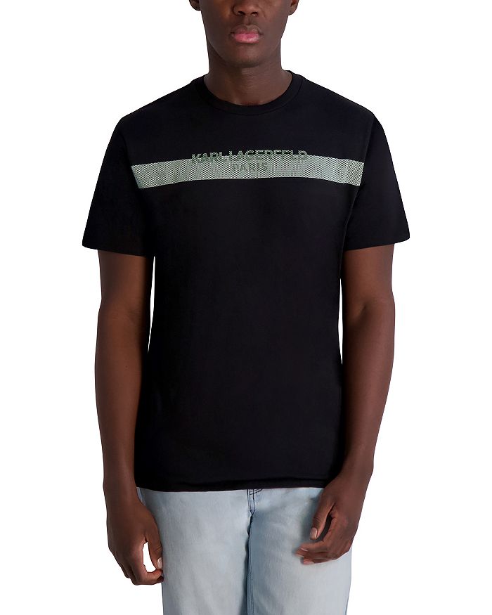 Футболка с фактурной полосой на груди KARL LAGERFELD PARIS, черный 
Футболка с фактурной полосой на груди KARL LAGERFELD PARIS, черный