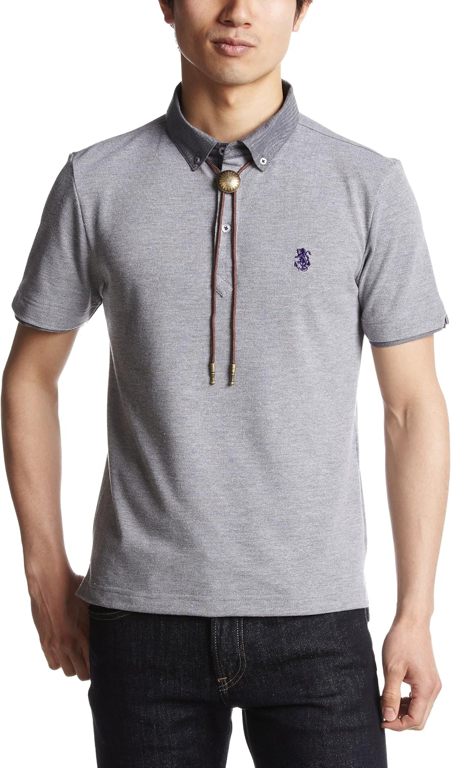 Розовая рубашка-поло из шамбре с воротником-стойкой и петлей для галстука Pincponc
Розовая рубашка-поло из шамбре с воротником-стойкой и петлей для галстука Pincponc