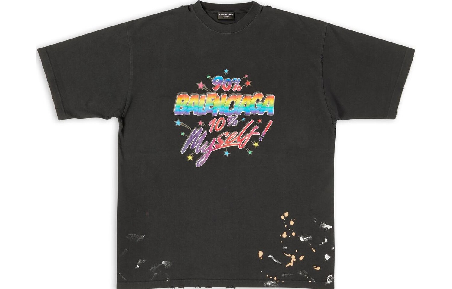 Футболка мужская Balenciaga Large Fit с принтом, черный 
Футболка мужская Balenciaga Large Fit с принтом, черный