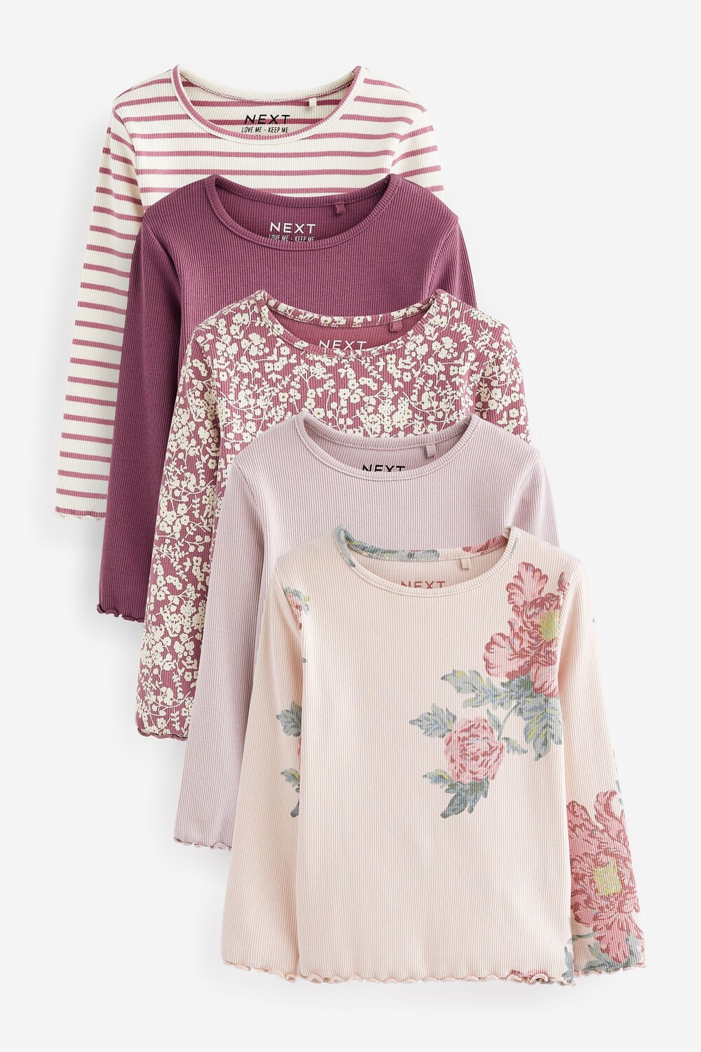 Комплект из 5 футболок из джерси с длинными рукавами в рубчик Next, розовый
Комплект из 5 футболок из джерси с длинными рукавами в рубчик Next, розовый