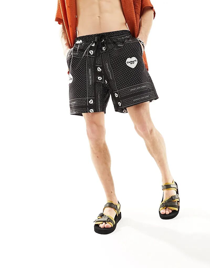 Шорты для плавания slater bandana черного цвета Carhartt WIP 
Шорты для плавания slater bandana черного цвета Carhartt WIP