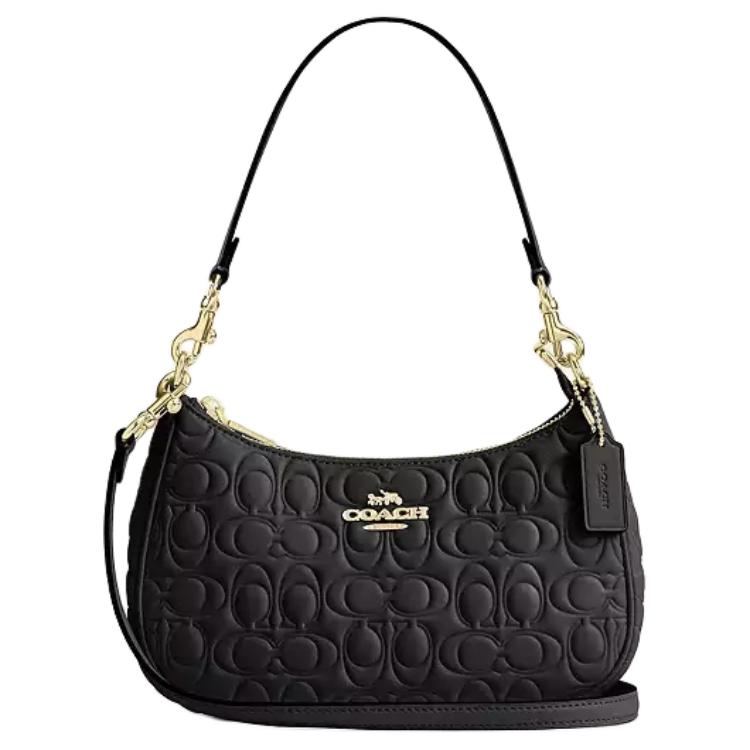 COACH Терри гладкая кожаная сумка через плечо средний размер женская черная
COACH Терри гладкая кожаная сумка через плечо средний размер женская черная