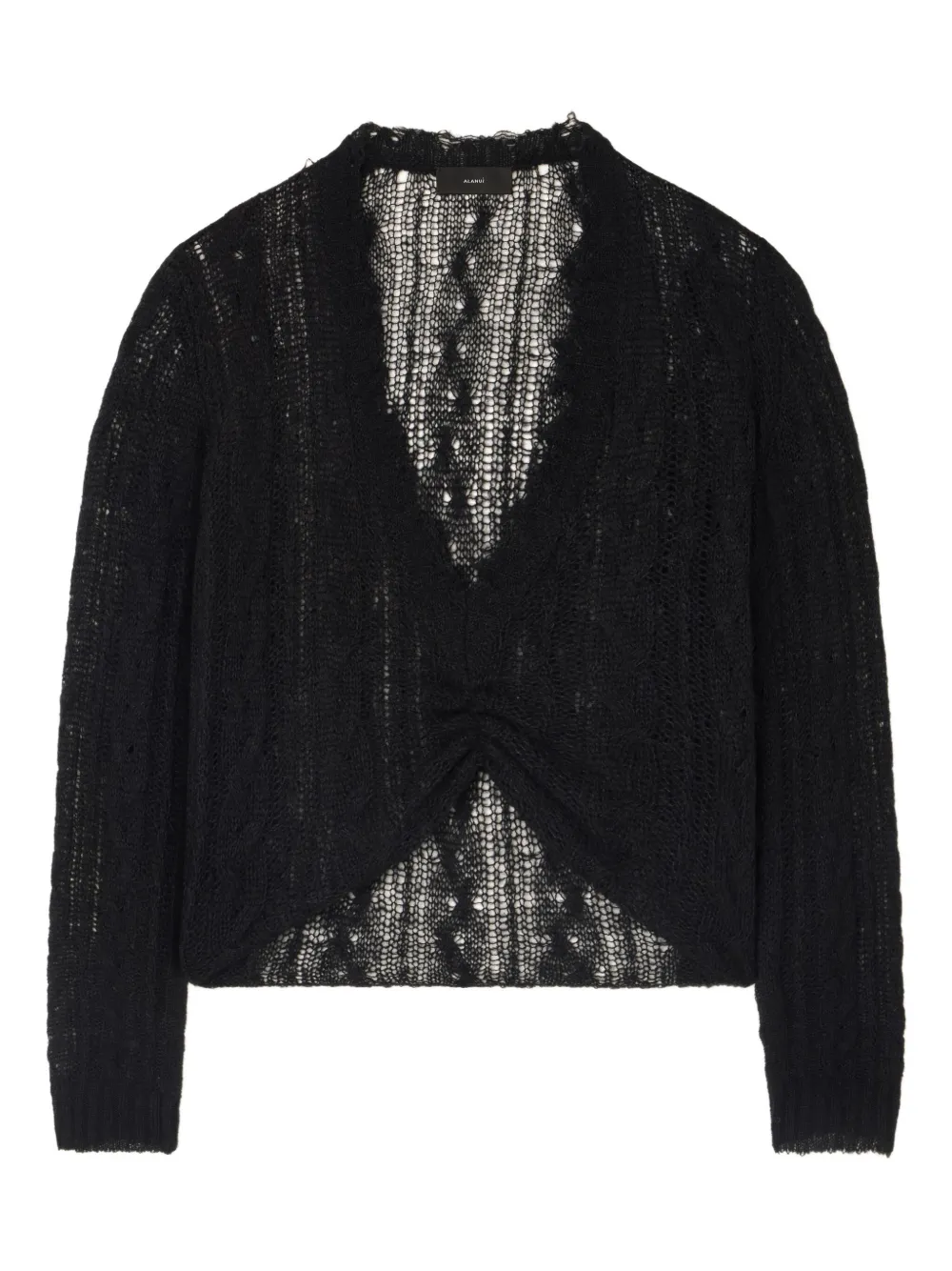 Свитер с V-образным вырезом и бахромой Alanui, черный
Свитер с V-образным вырезом и бахромой Alanui, черный