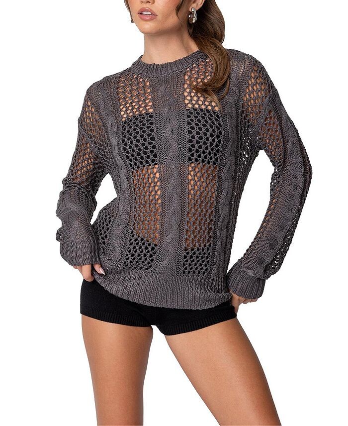 Свитер открытой вязки Edikted с косами, серый
Свитер открытой вязки Edikted с косами, серый