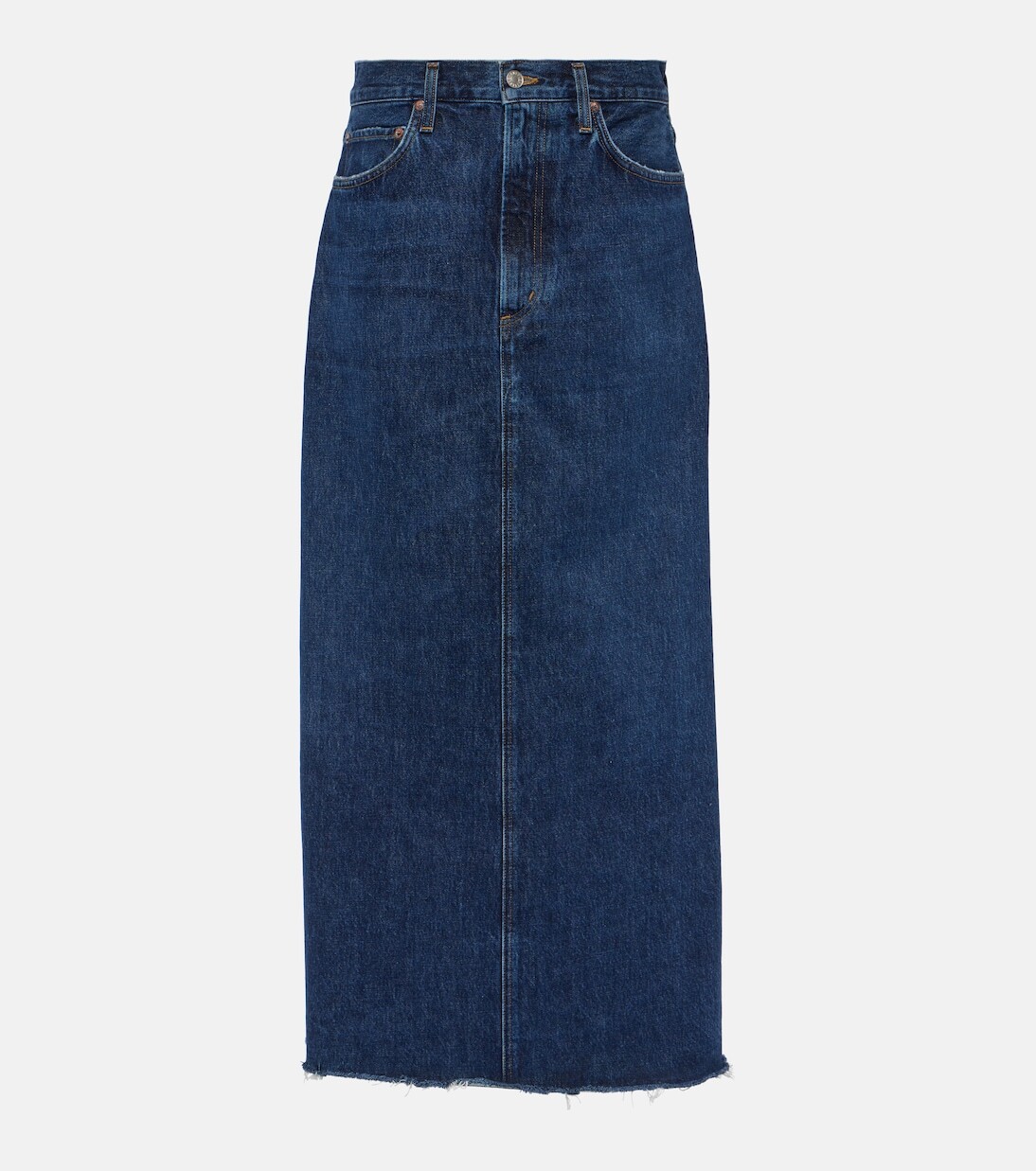 Джинсовая юбка макси hilla Agolde, синий 
Джинсовая юбка макси hilla Agolde, синий