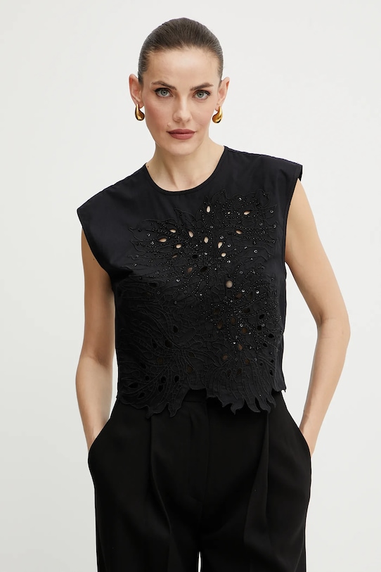 Хлопковая блузка Pinko, черный
Хлопковая блузка Pinko, черный