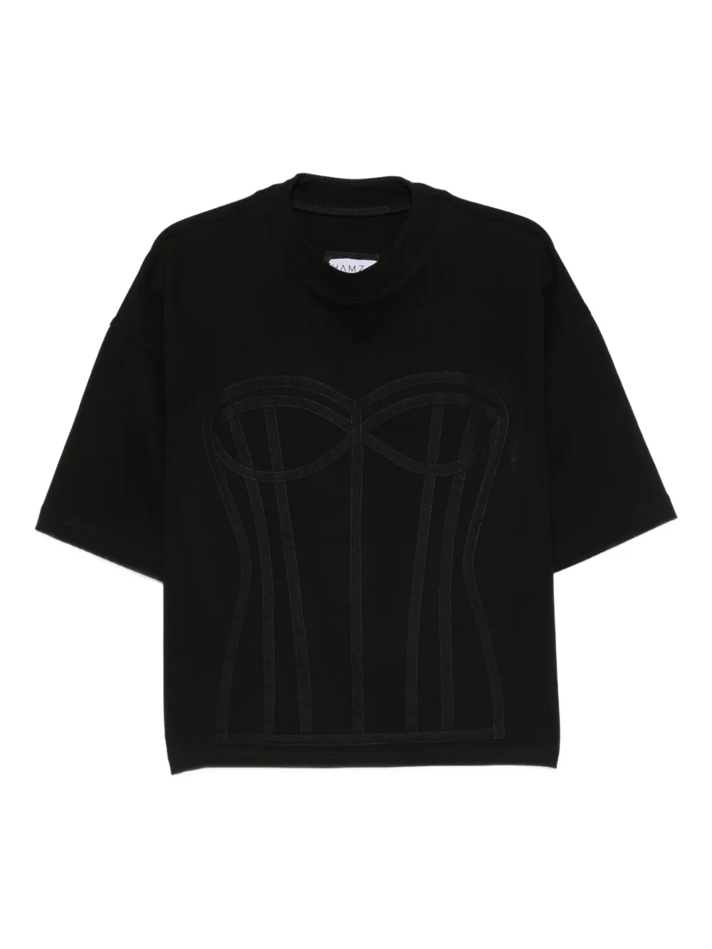 Топ свободного кроя с корсетными деталями HAMZA, черный
Топ свободного кроя с корсетными деталями HAMZA, черный