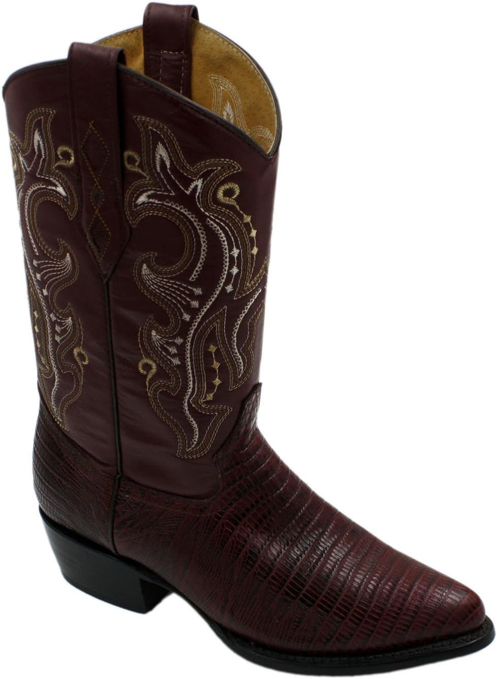 Мужские ковбойские сапоги J Toe из натуральной кожи с тиснением под ящерицу Dona Michi, бордовый
Мужские ковбойские сапоги J Toe из натуральной кожи с тиснением под ящерицу Dona Michi, бордовый