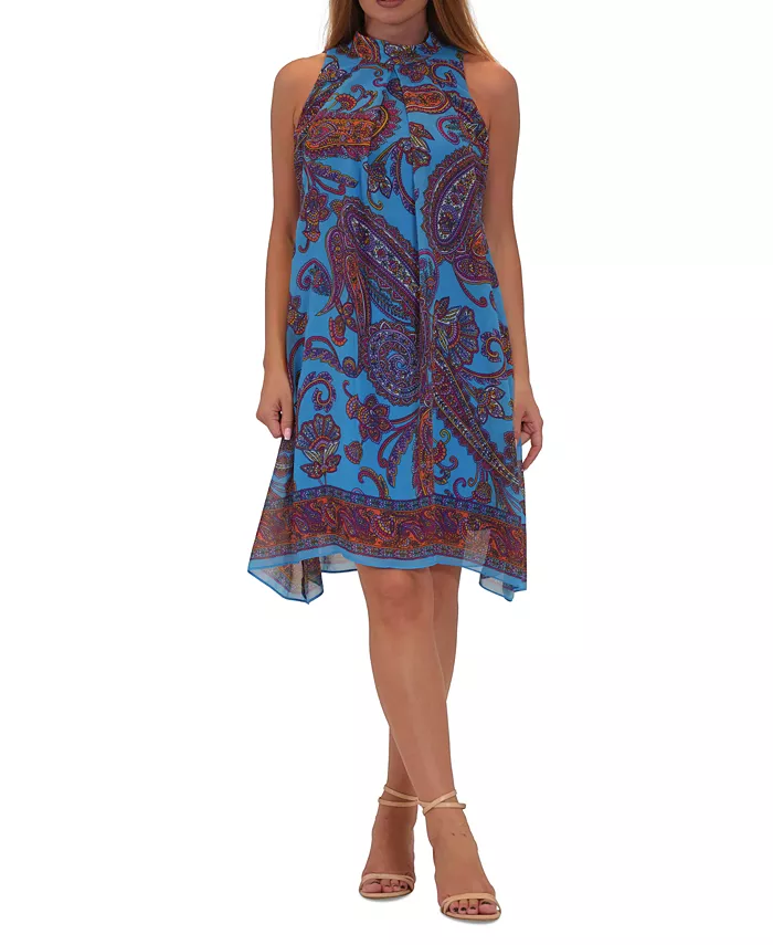 Женское платье-сарафан с принтом и воротником-стойкой Robbie Bee, синий
Женское платье-сарафан с принтом и воротником-стойкой Robbie Bee, синий