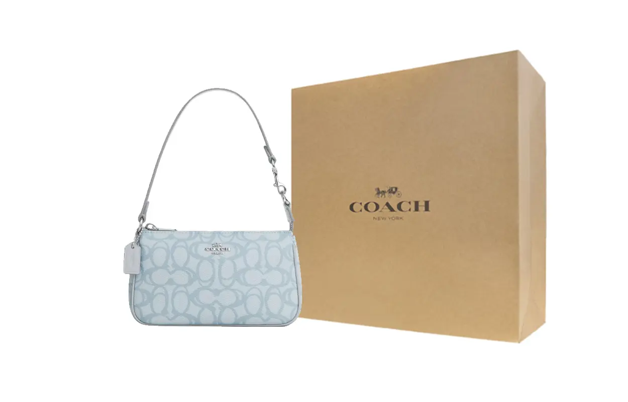 COACH Ноллита из прорезиненной ткани маленькая женская сумка через плечо ледяной голубой
COACH Ноллита из прорезиненной ткани маленькая женская сумка через плечо ледяной голубой