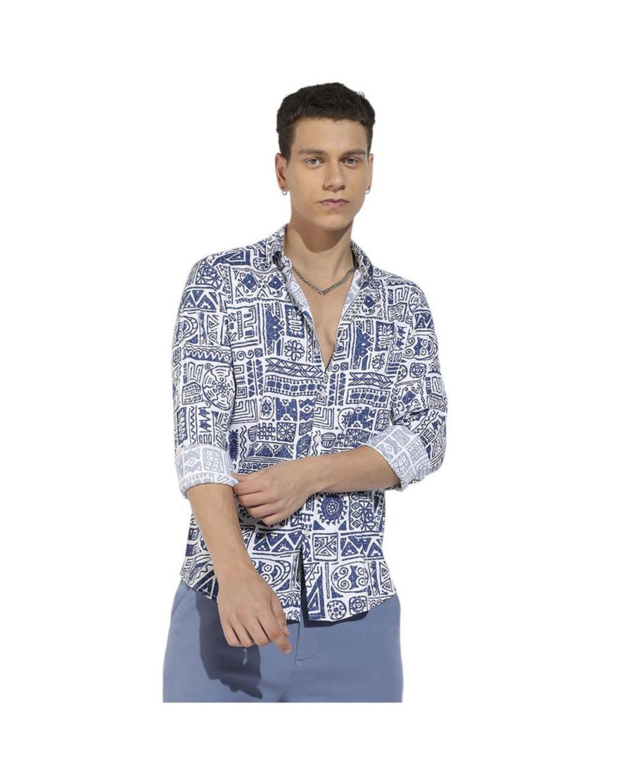 Мужская рубашка в ацтекском стиле, контрастная, цвета индиго Campus Sutra, Blue
Мужская рубашка в ацтекском стиле, контрастная, цвета индиго Campus Sutra, Blue