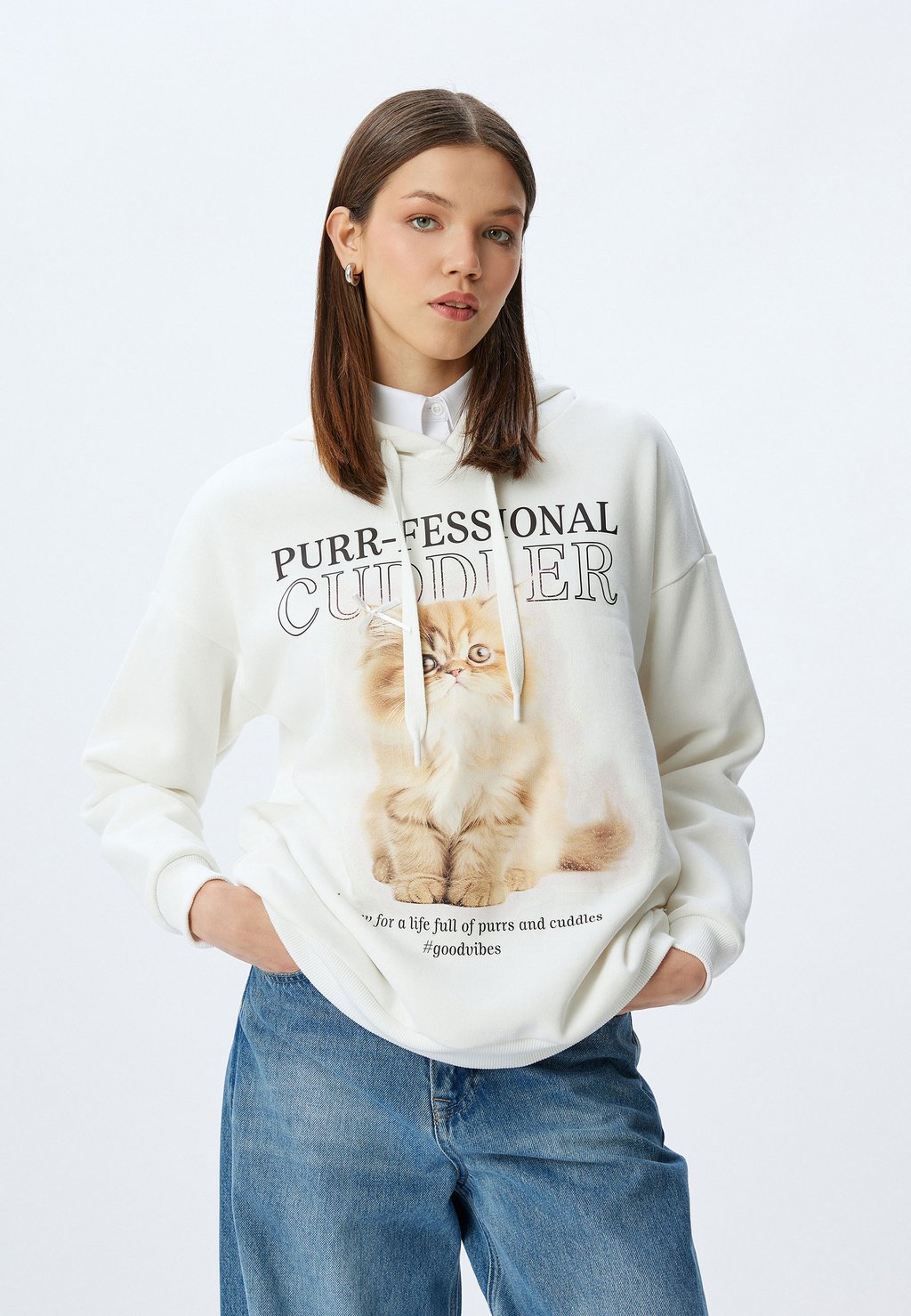 Толстовка с капюшоном Koton, белый
Толстовка с капюшоном Koton, белый