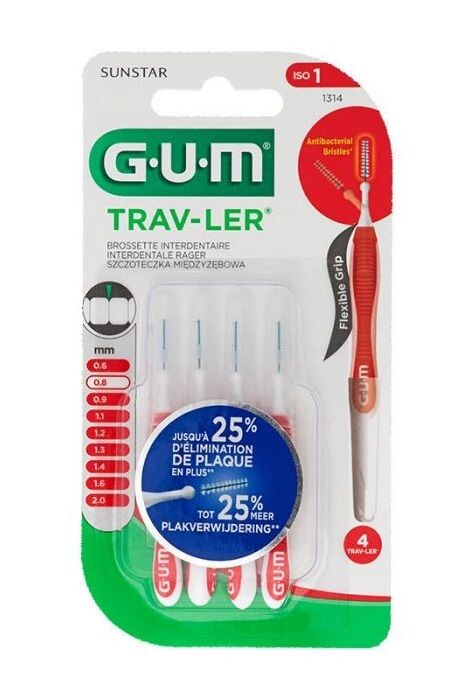 Межзубные щетки Gum Trav-Ler 0,8mm, 4 op.
Межзубные щетки Gum Trav-Ler 0,8mm, 4 op.