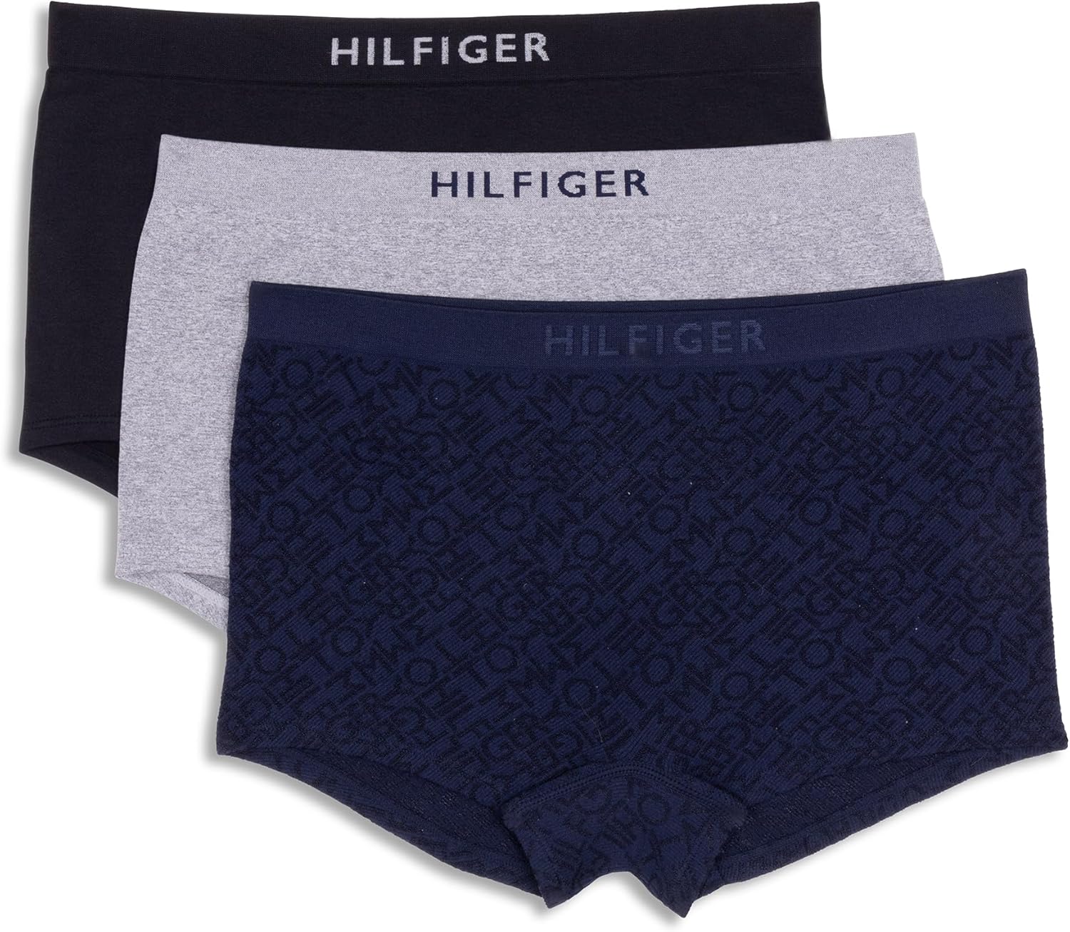 Женские бесшовные трусики-шорты Tommy Hilfiger Matte & Shine, 3 шт., Sky Captain/Heather Grey/Black
Женские бесшовные трусики-шорты Tommy Hilfiger Matte & Shine, 3 шт., Sky Captain/Heather Grey/Black