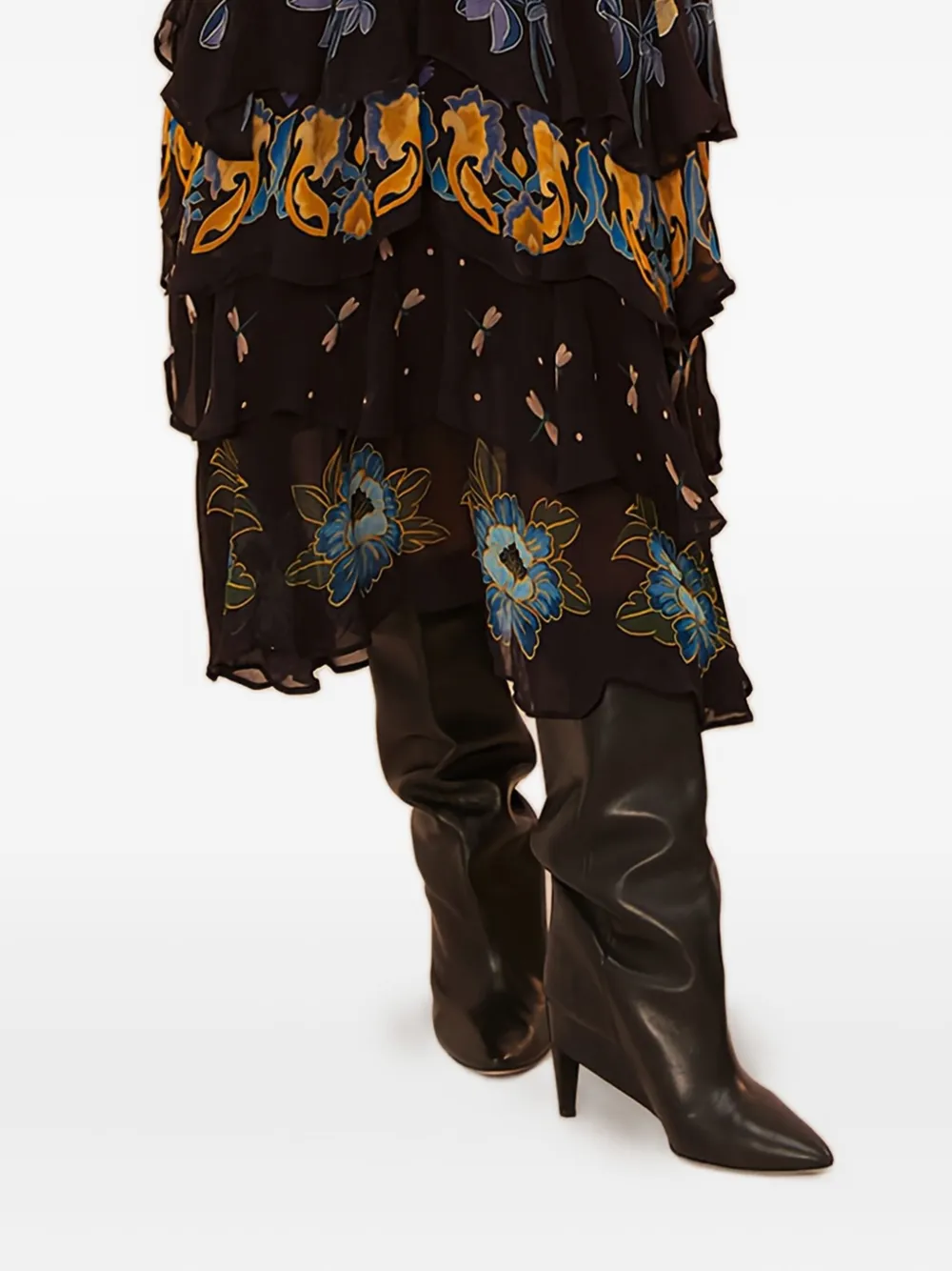 Платье с цветочным принтом и оборками FARM Rio, черный
Платье с цветочным принтом и оборками FARM Rio, черный