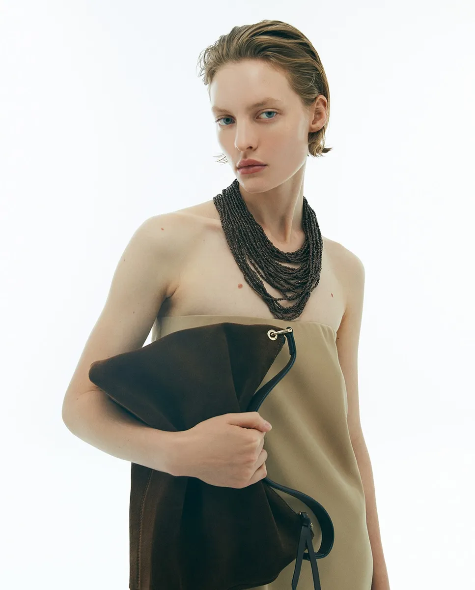 Сумка из кожи с карманом Sfera, коричневый 
Сумка из кожи с карманом Sfera, коричневый